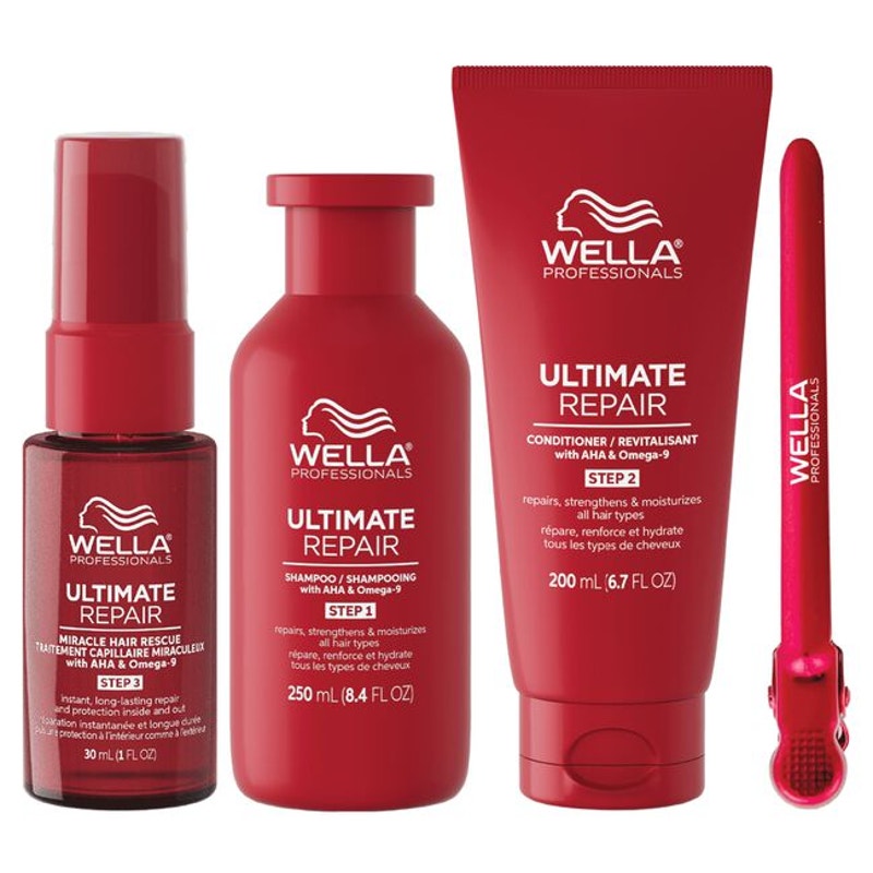 Wella  Ultimate Repair Holiday Gift Set (Shampoo Conditioner Serum Clip)