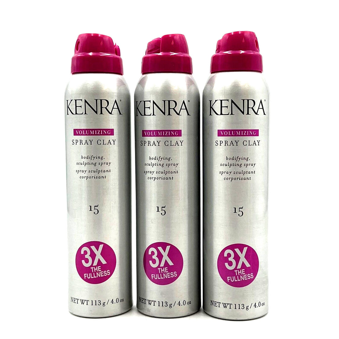 Kenra Volumizing Spray Clay Bodifying Sculpting Spray 4 oz-3 Pack