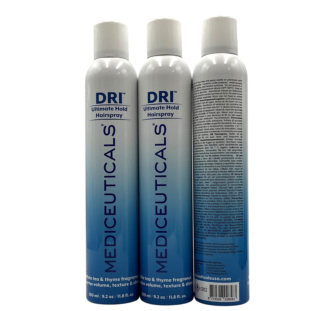 Mediceuticals DRI Ultimate Hold Hairspray White Tea 11.8 oz-3 Pack