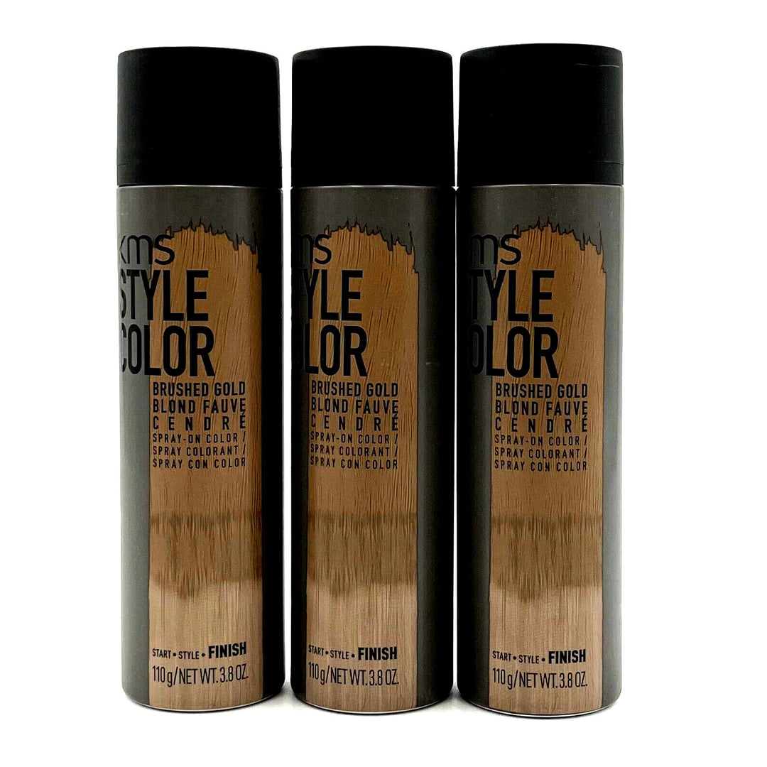 kms Style Color Brushed Gold Spray On Color 3.8 oz-3 Pack