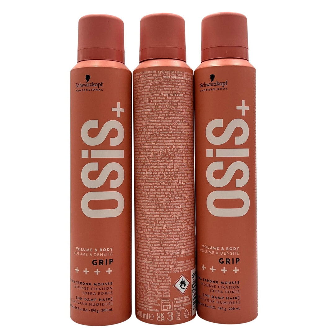 Schwarzkopf OSiS+ Grip Extra Strong Mousse 6.76 oz-3 Pack