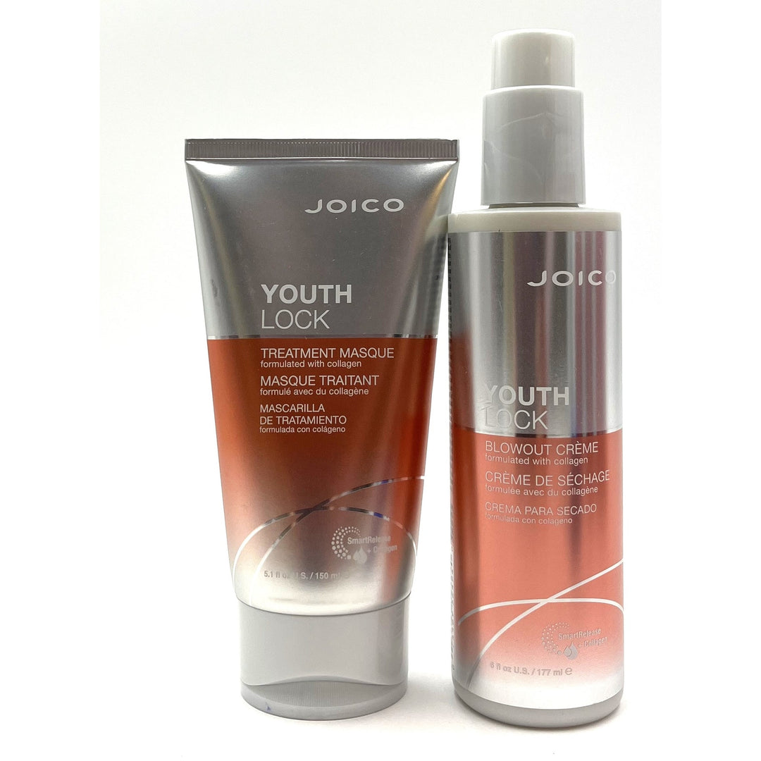 Joico Youth Lock Blowout Creme 6 fl.oz & Treatment Masque 5.1 fl.oz Duo