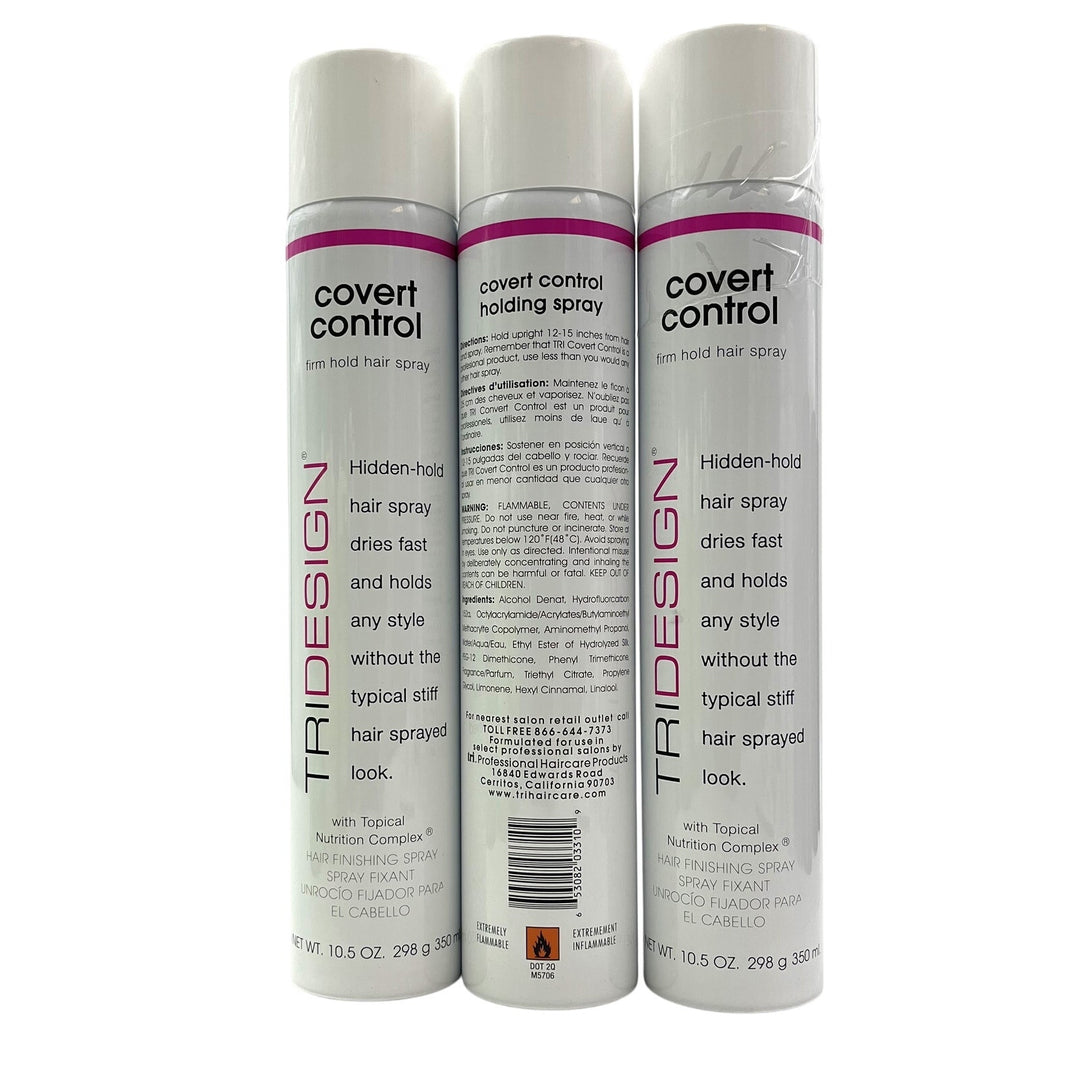 Tri Professional Hair Care Covert Control Firm Hold Hair Spray 10.5 oz-3 Pack