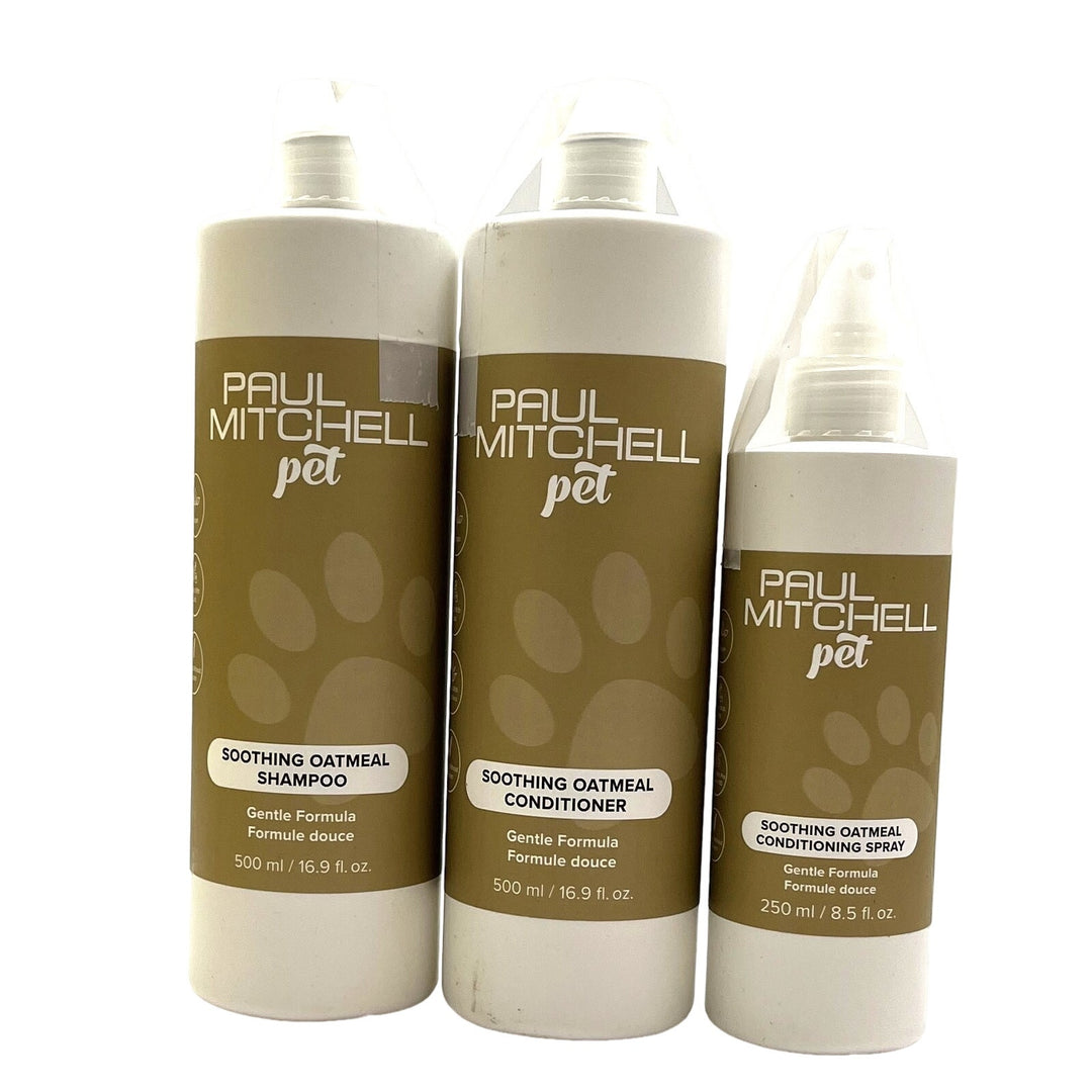 Paul Mitchell Pet Soothing Oatmeal Shampoo & Conditioner 16.9 & Spray 8.5 fl.oz