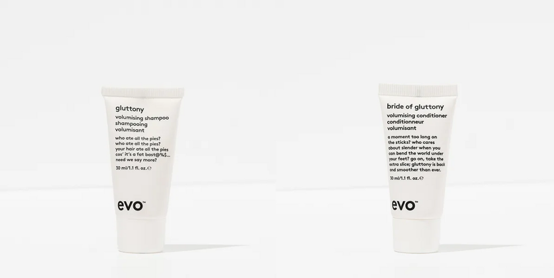 Evo Gluttony Volumising Shampoo &amp; Conditioner 30ml (1.1oz) duo