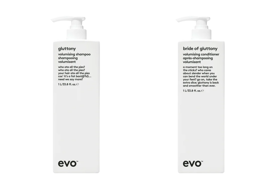 Evo Gluttony Volumising Shampoo &amp; Conditioner Liter duo
