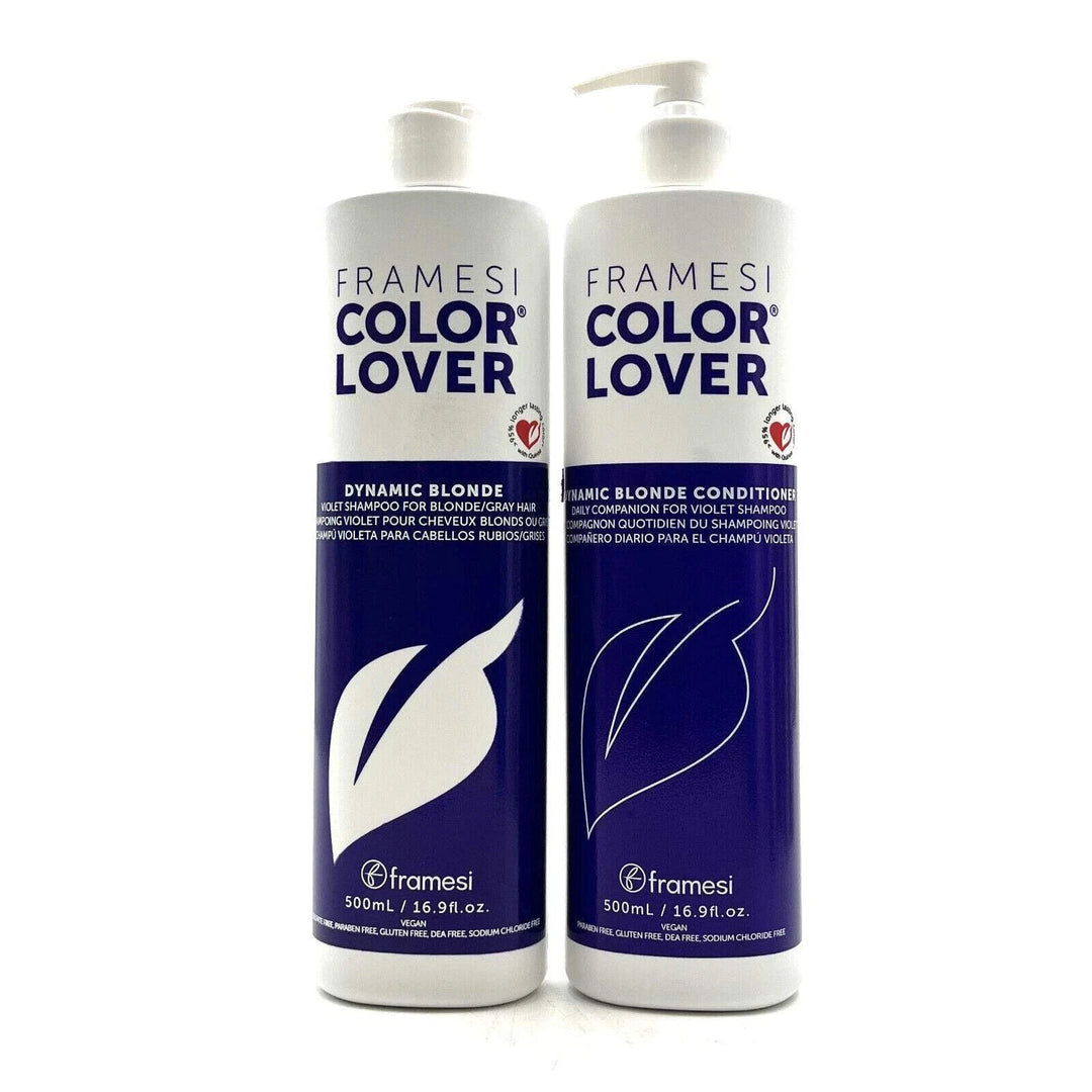 Framesi Color Lover Dynamic Blonde Violet Shampoo & Conditioner 16.9 oz-4 Pack