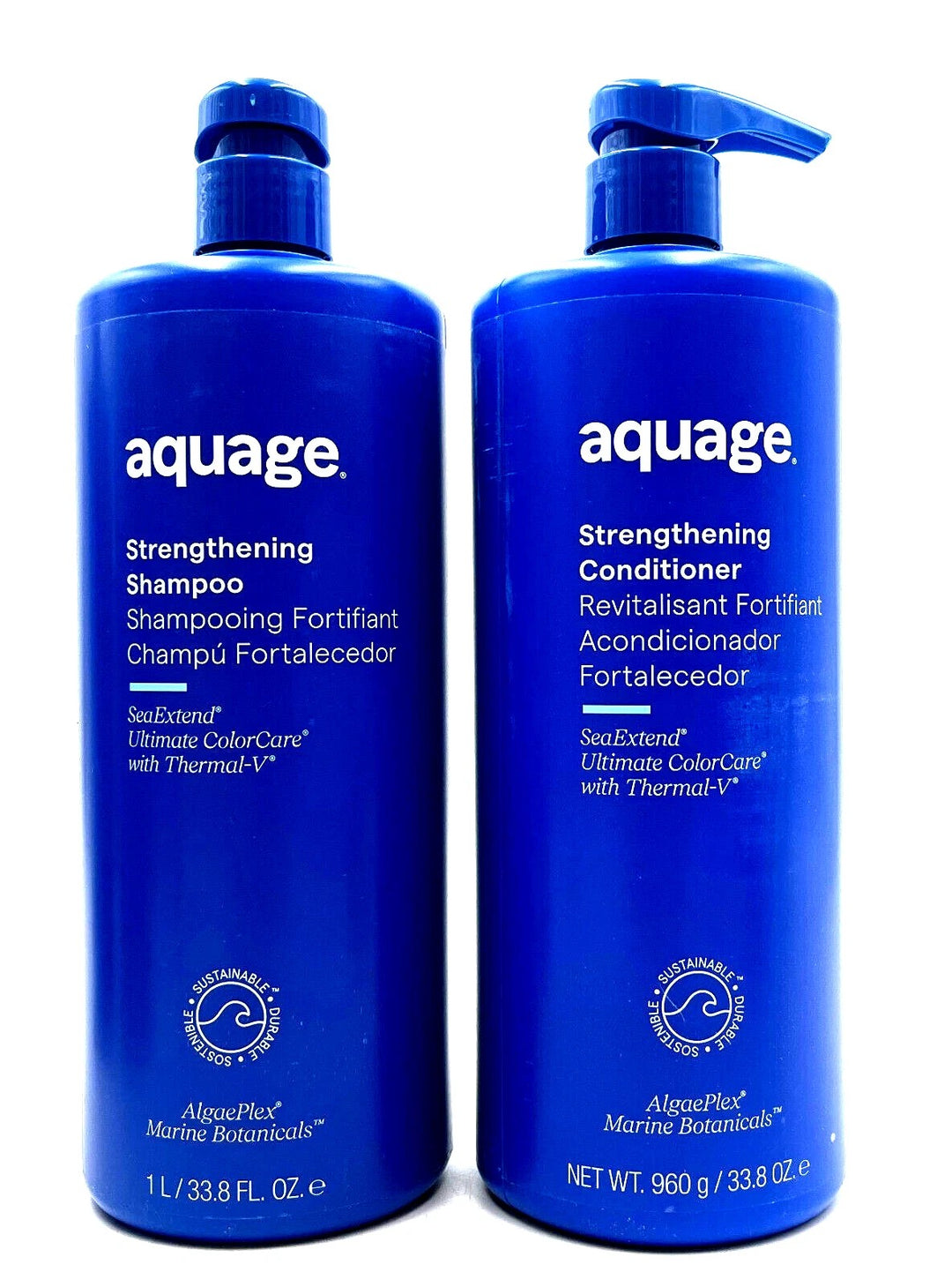 Aquage SeaExtend Ultimate ColorCare Strengthening Shampoo & Conditioner 33.8 oz Duo