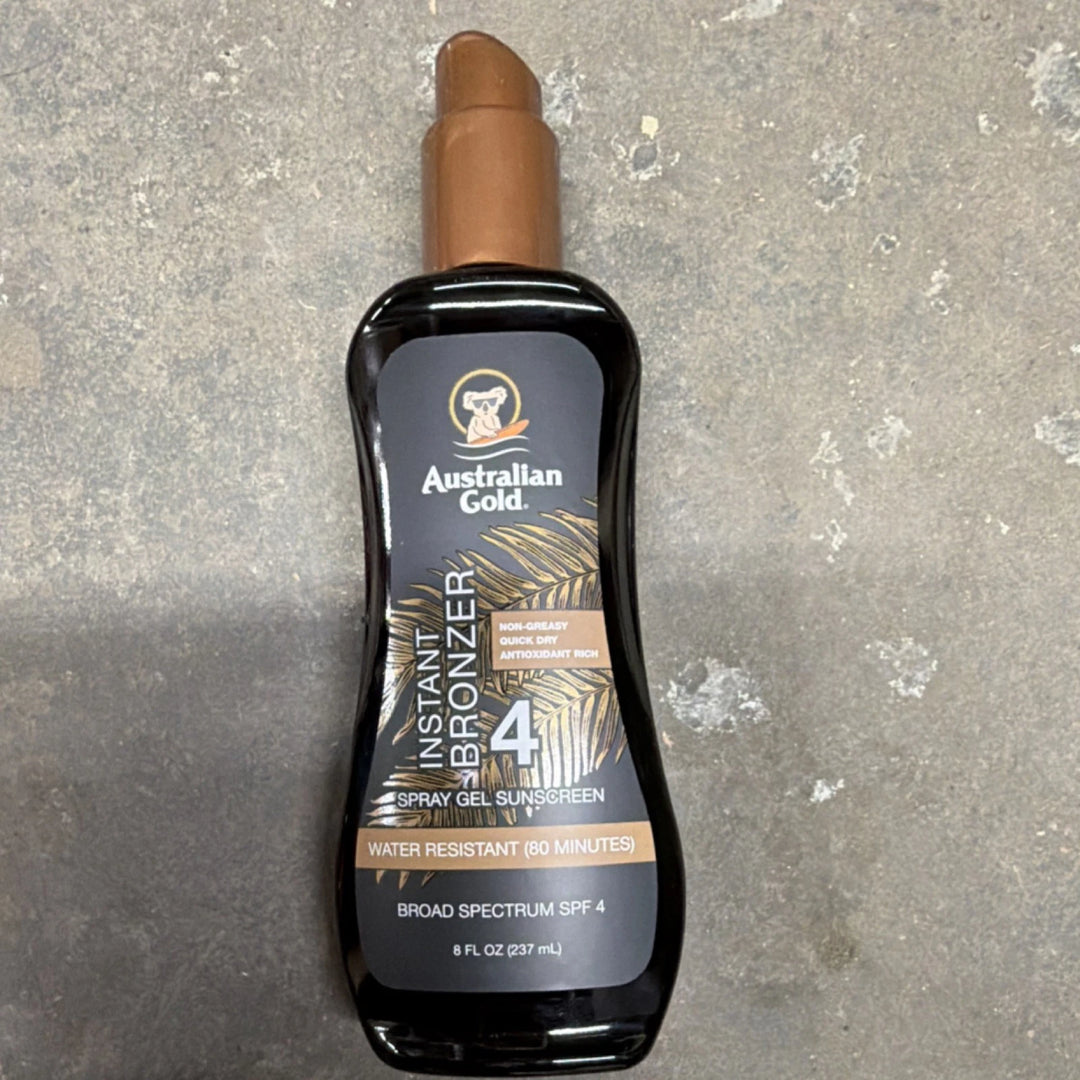 Australian Gold Instant Bronzer Non Greasy 4 Spray Gel Sunscreen 8 fl.oz - EXPIRED