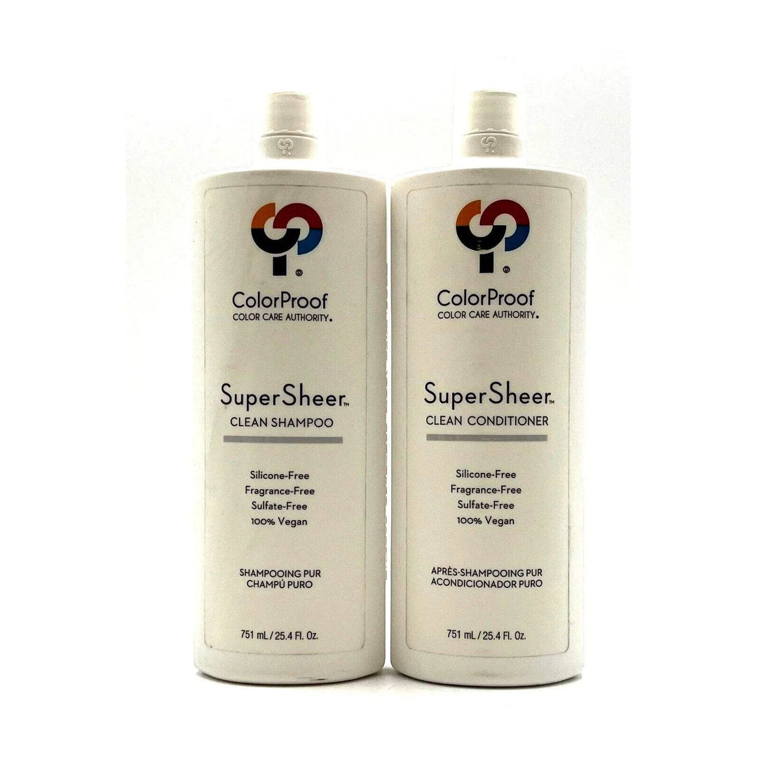 ColorProof SuperSheer Clean Shampoo &amp; Conditioner 100% Vegan 25.4 oz Duo