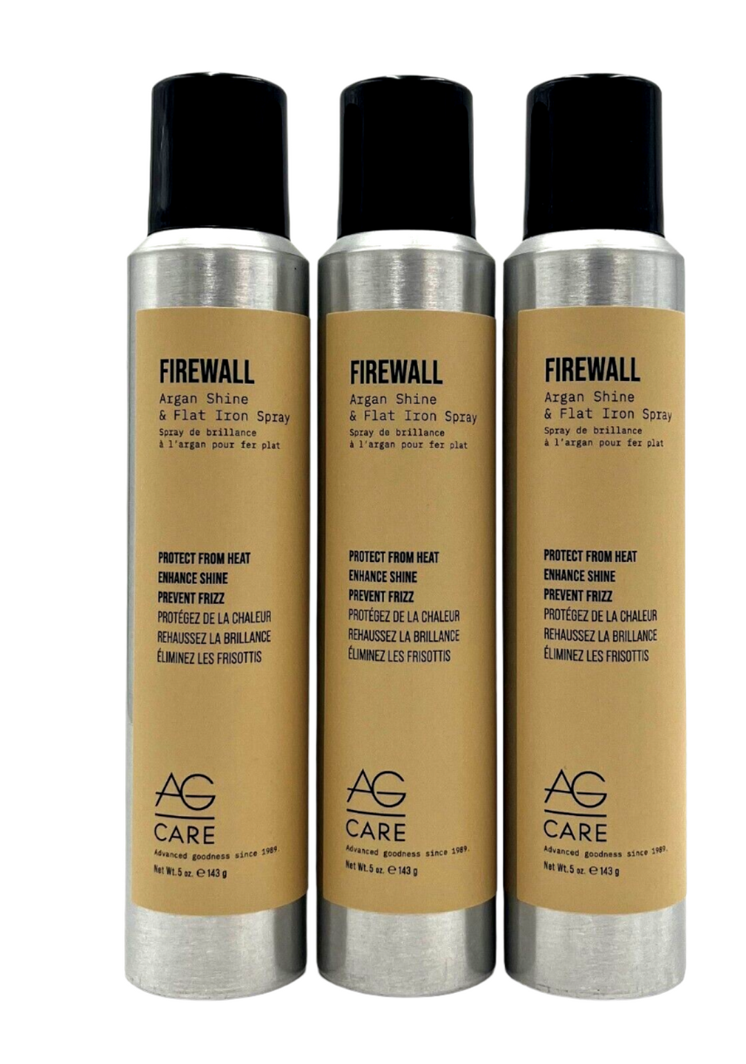 AG Care Firewall Argan Shine & Flat Iron Spray Protect From Heat 5 oz-3 Pack