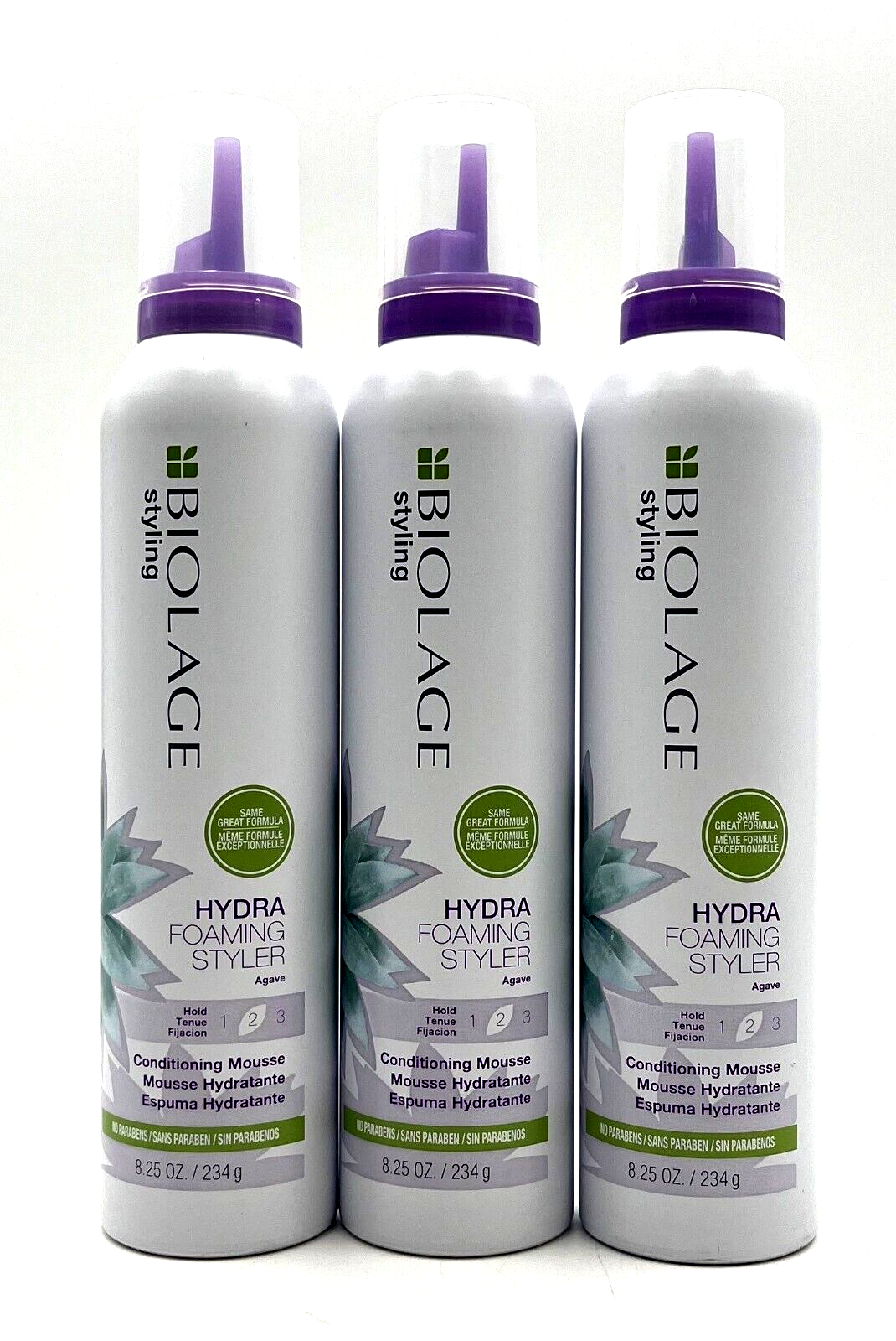 Biolage Styling Hydra Foaming Styler Conditioning Mousse 8.25 oz-3 Pack