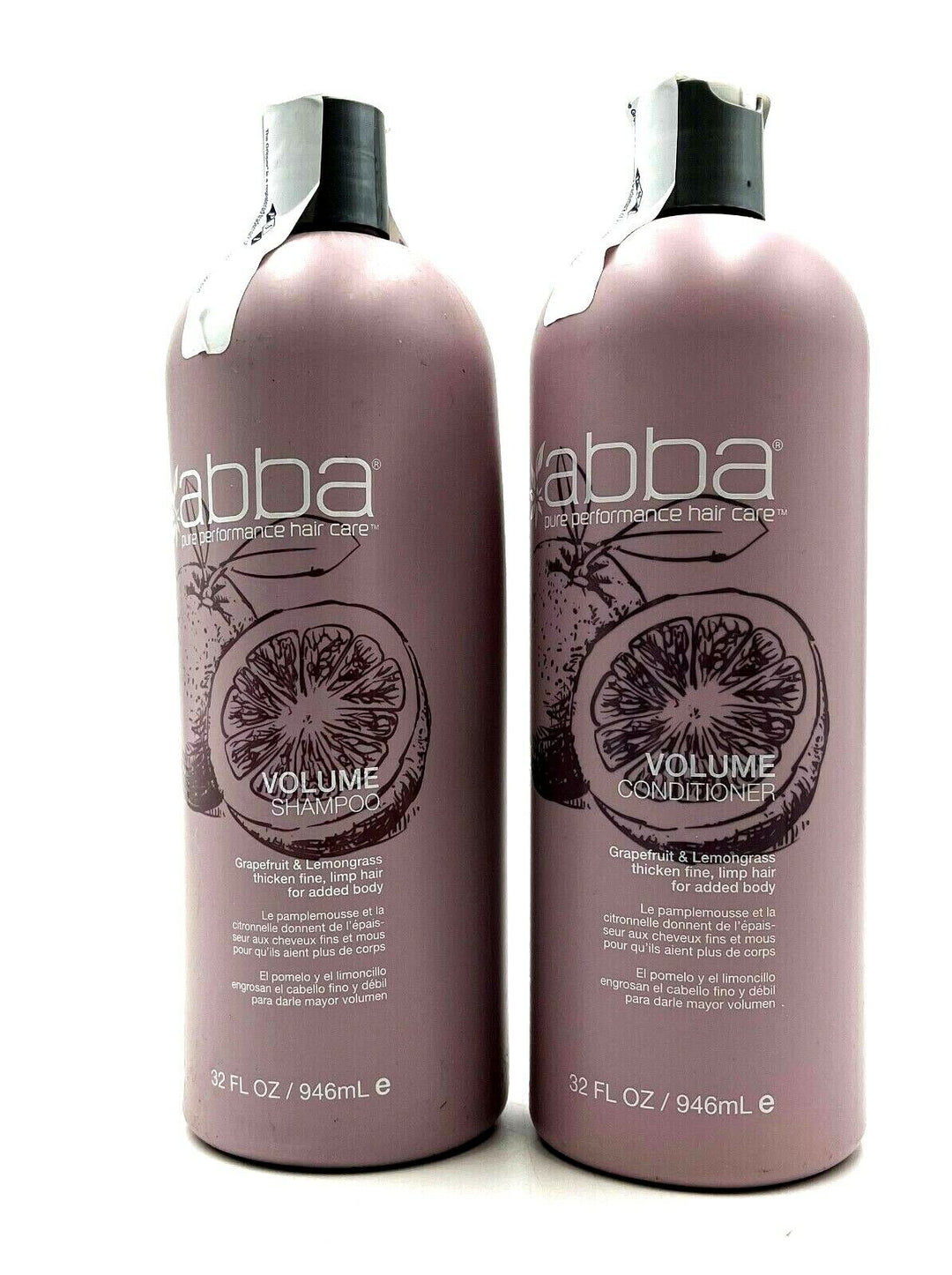 Abba Hair Care Volume Shampoo & Conditioner - Thicken Fine, Limp Hair 32 oz Duo