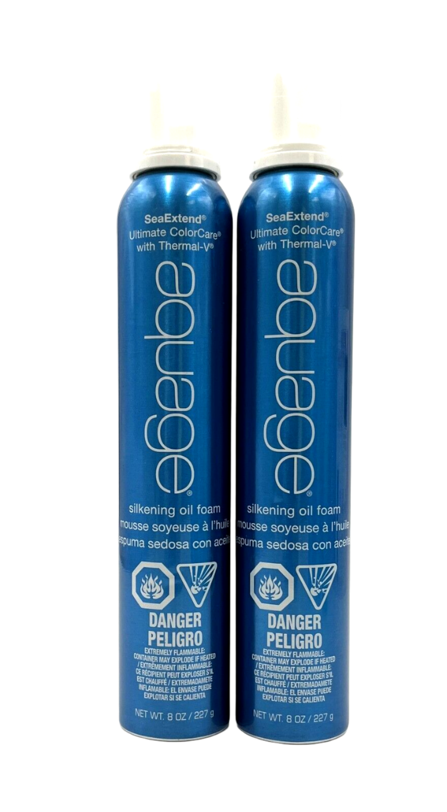 Aquage SeaExtend Ultimate ColorCare With Thermal-V Silkening Oil Foam 8 oz-2 Pack