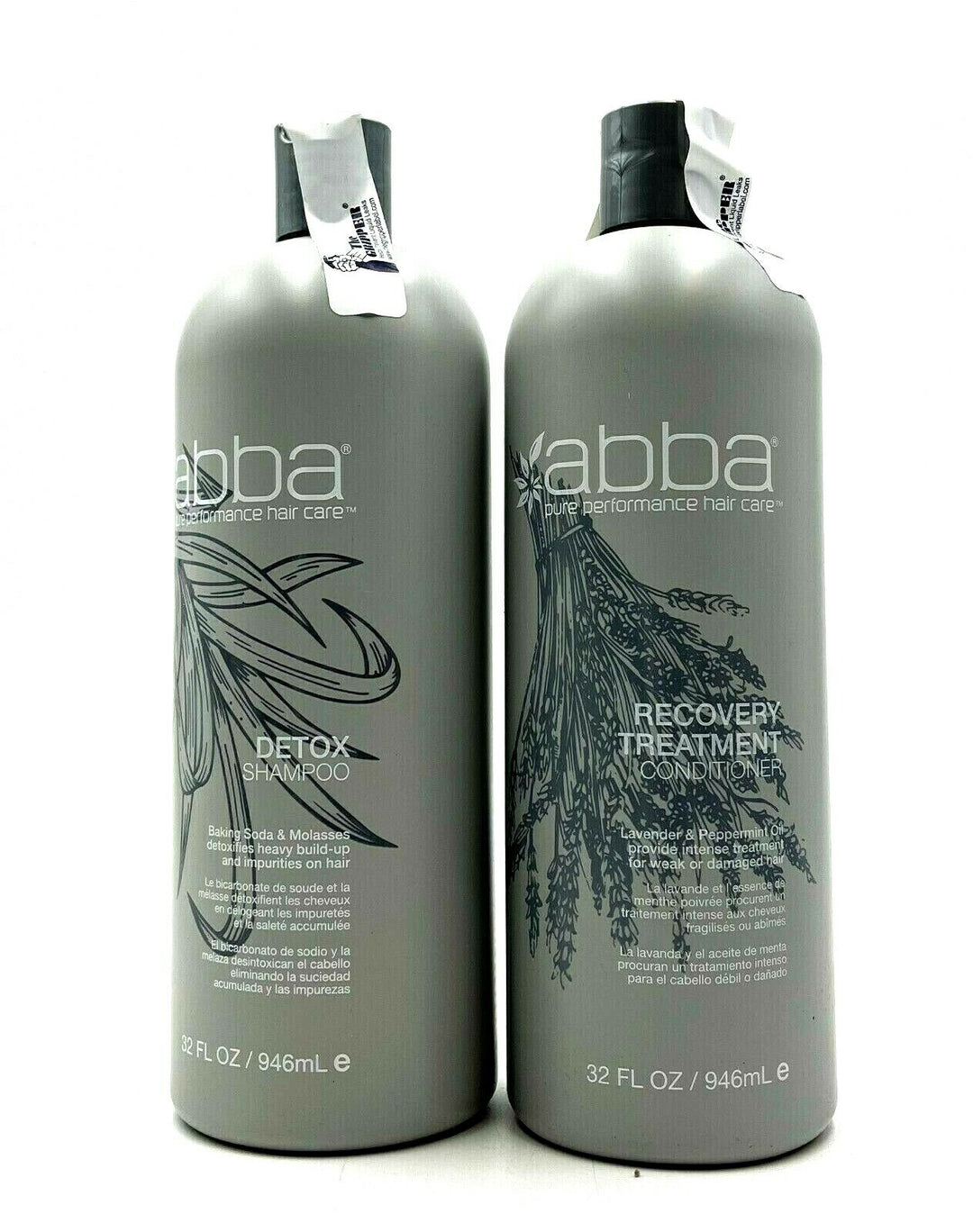 Abba Hair Care Detox Shampoo & Recovery Treatment Conditioner 32 oz Duo