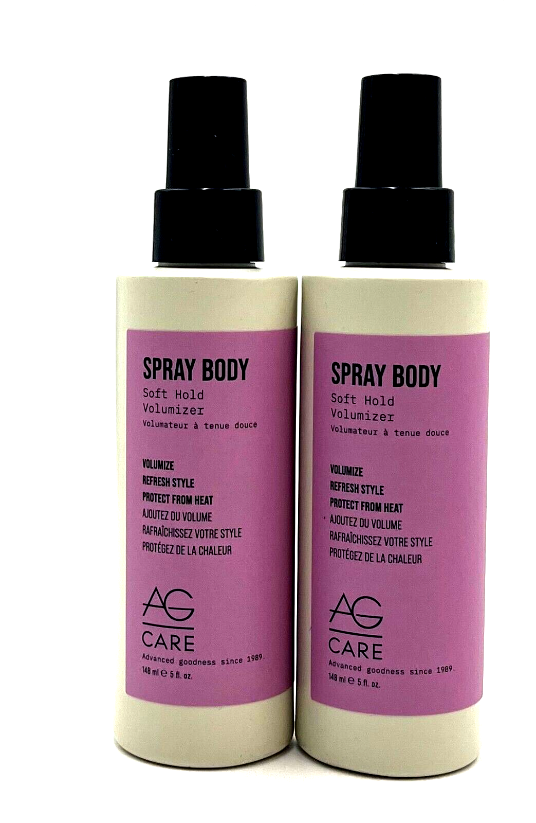 AG Care Spray Body Soft Hold Volumize Refresh Style Protect From Heat 5 oz-2 Pack