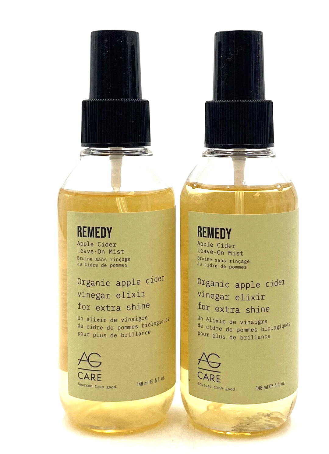 AG Hair Remedy Apple Cider Vinegar Leave On Mist Natural 5 oz-Pack of 2