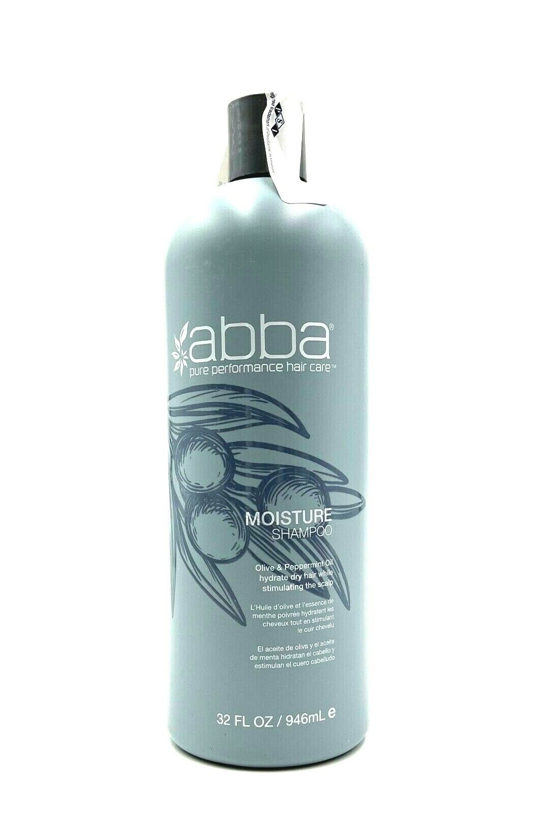 Abba Hair Care Moisture Shampoo Olive & Peppermint Oil For Dry Hair 32 oz