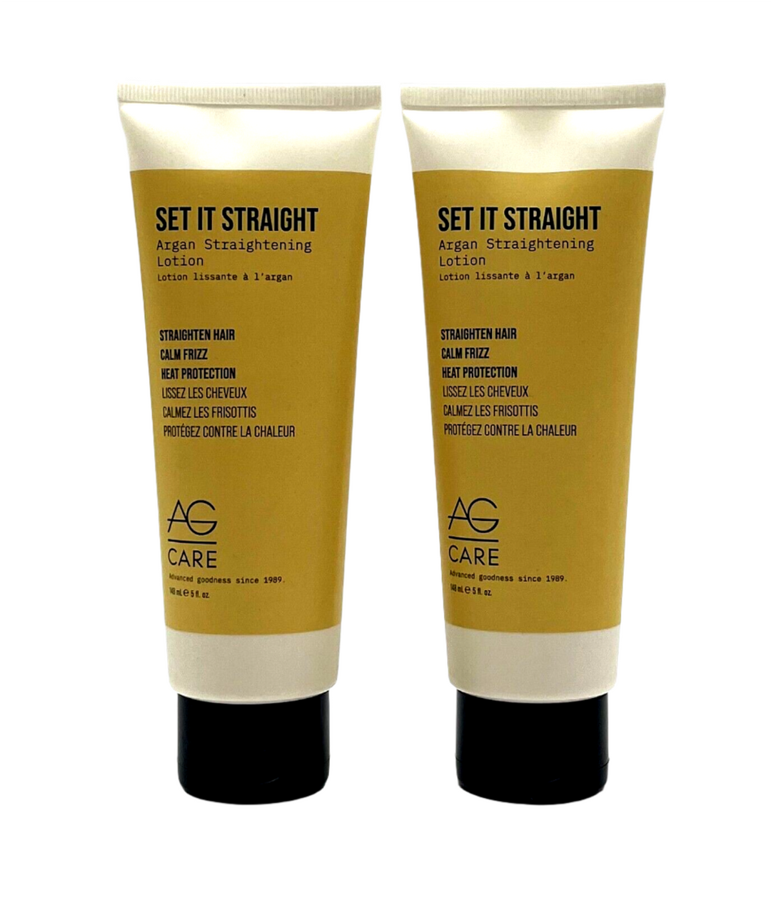 AG Care Set It Straight Argan Straightening Lotion Frizz Heat Protection 5 oz