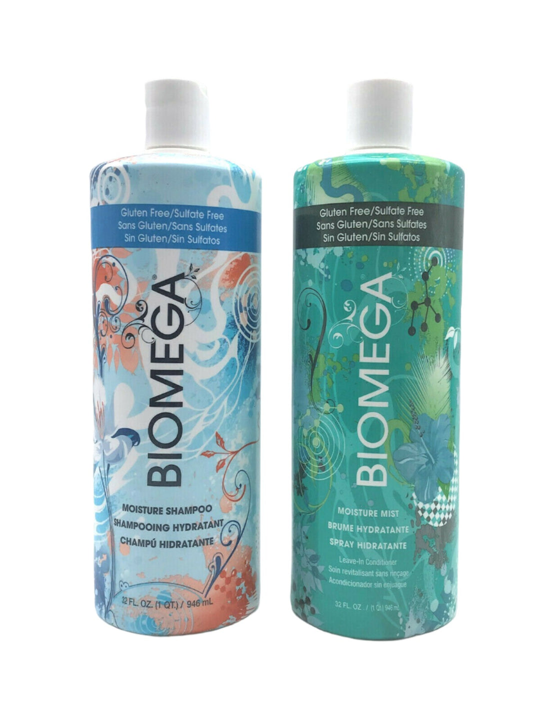 Aquage Biomega Moisture Shampoo & Moisture Mist Conditioner 33.8 oz Duo