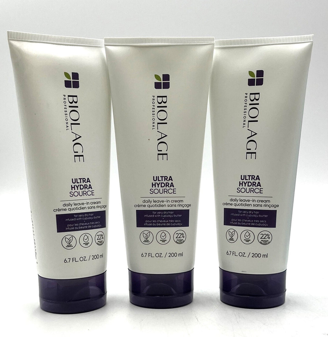 Matrix Biolage Ultra Hydra Source Daily Leave In Cream 6.7 oz-3 Pack