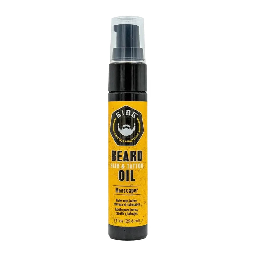 GIBS Guys Into Beard Stuff Man Scaper Beard, Hair &amp; Tatoo Oil 1 oz