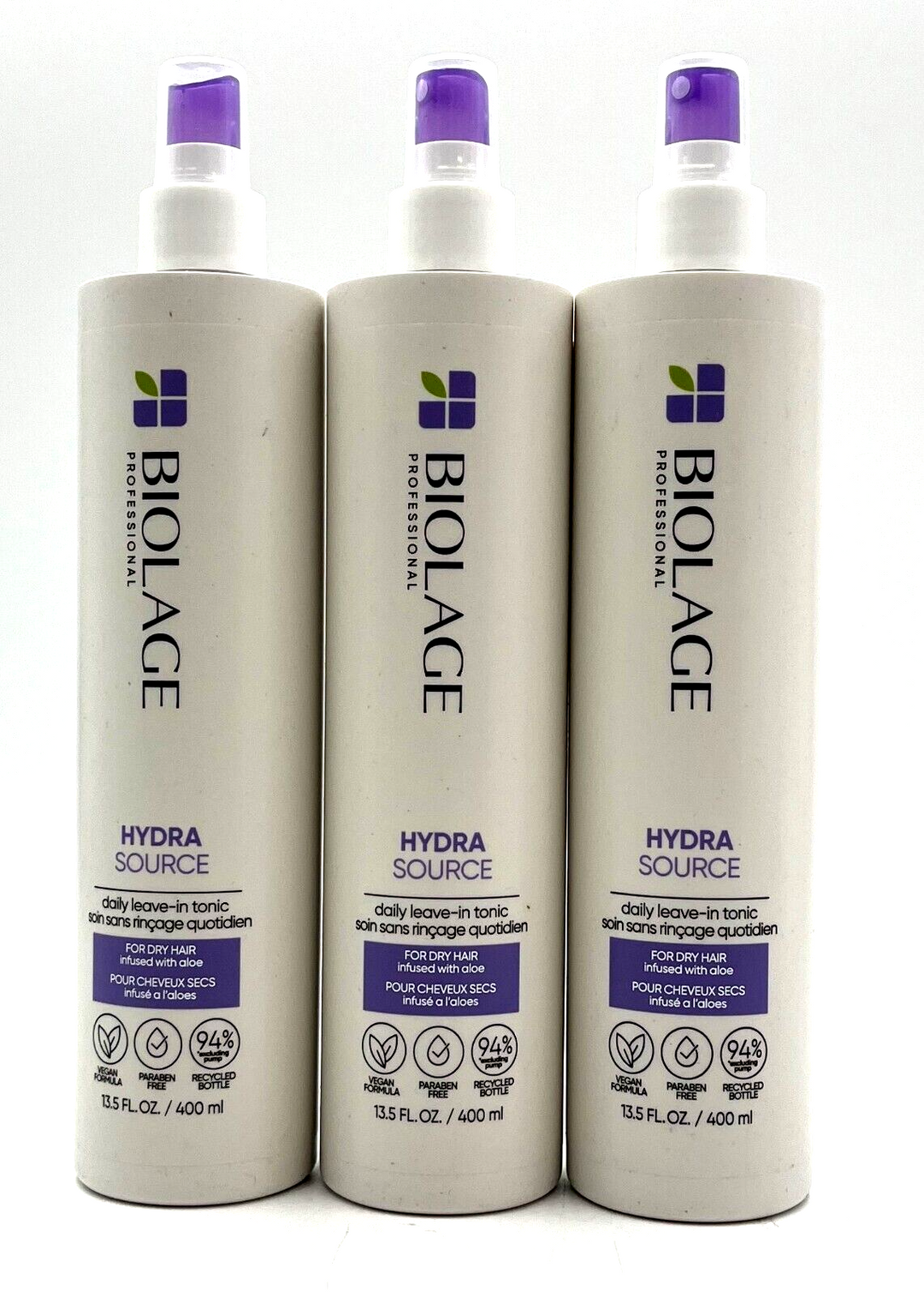 Biolage HydraSource Daily Leave In Tonic 13.5 oz-3 Pack