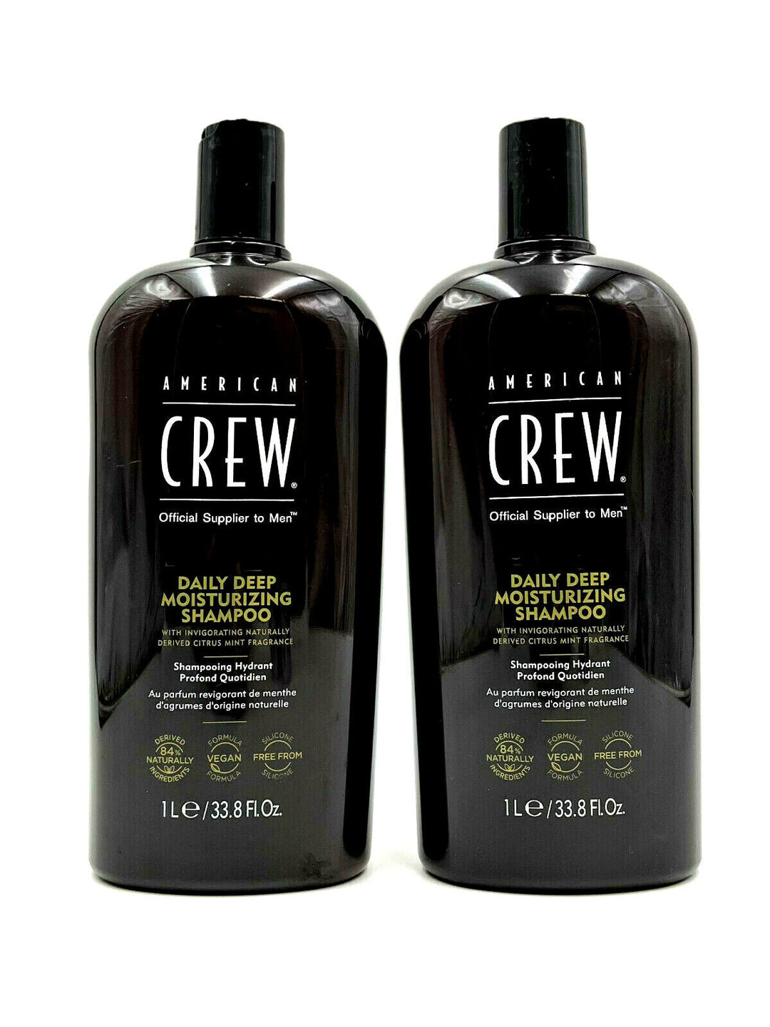 American Crew Daily Deep Moisturizing Shampoo Vegan 33.8 oz-Pack of 2