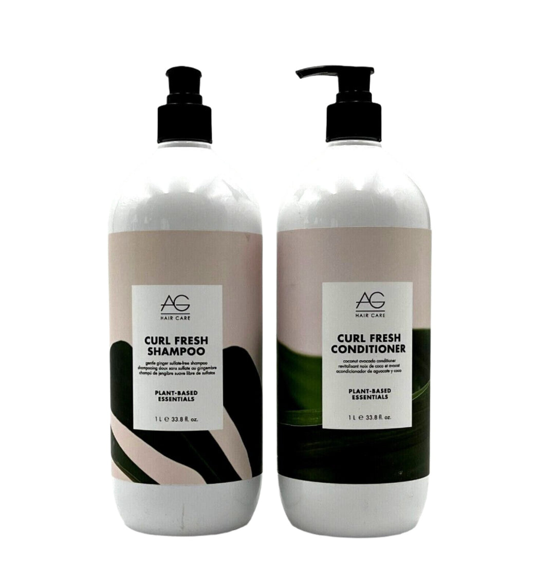 AG Hair Curl Fresh Shampoo & Conditioner Plant-Based Essentials 33.8 oz