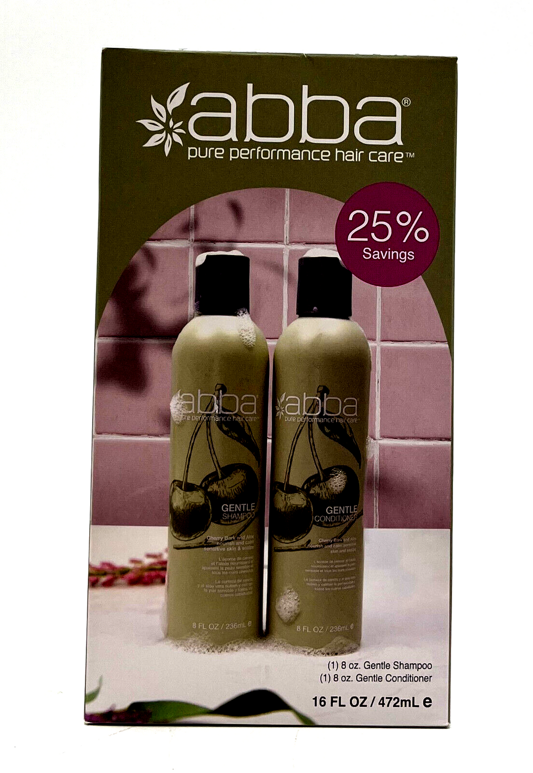 Abba Hair Care Gentle Shampoo & Conditioner 8 oz Holiday Gift Set