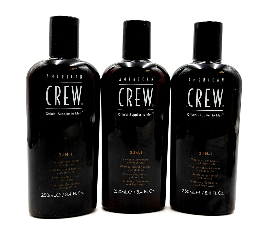 American Crew 3-IN-1 Shampoo,Conditioner,Body Wash 8.4 oz-3 Pack