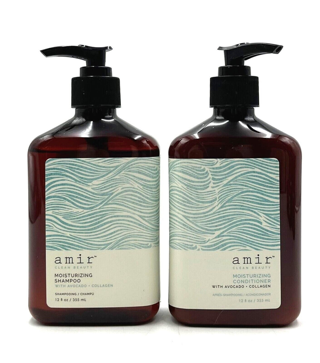 Amir Clean Beauty Moisturizing Shampoo & Conditioner Vegan 12 oz Duo