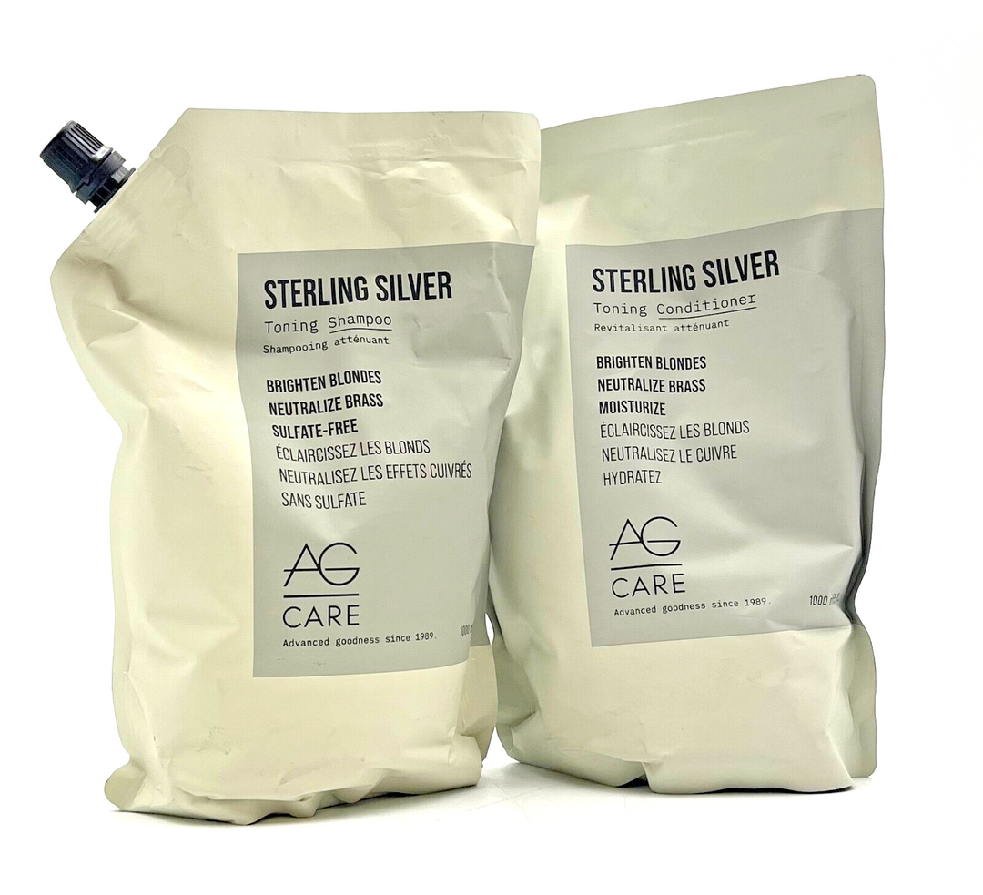 AG Care Sterling Silver Toning Shampoo & Conditioner 33.8 oz Duo