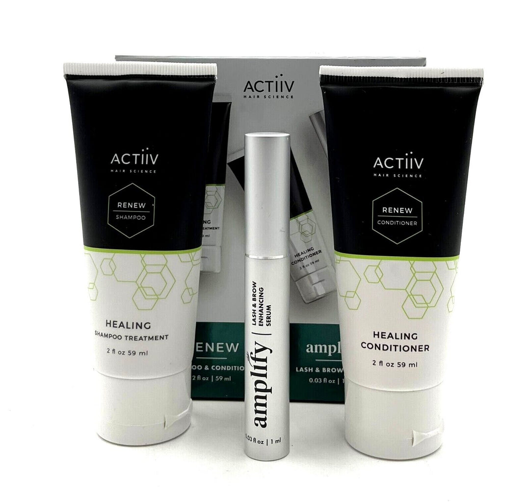 ACTiiV Hair Science Renew Shampoo & Conditioner 2 oz & Amplify Lash Brow Serum