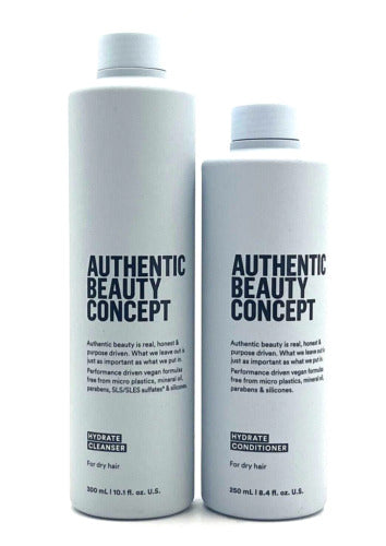 Authentic Beauty Concept Hydrate Cleanser - Dry Hair 10.1 oz & Conditioner 8.4 oz Duo