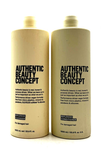 Authentic Beauty Concept Replenish Cleanser & Conditioner - Damaged Hair 33.8 oz