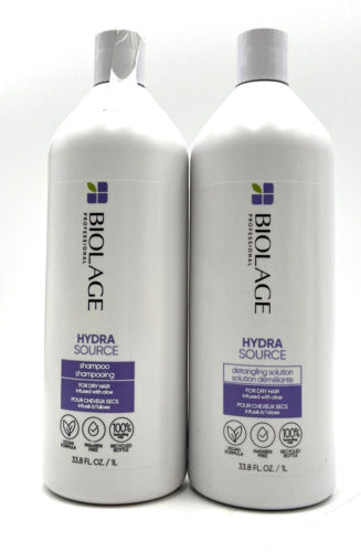 Biolage Hydrasource Shampoo & Detangling Solution 33.8 oz Duo